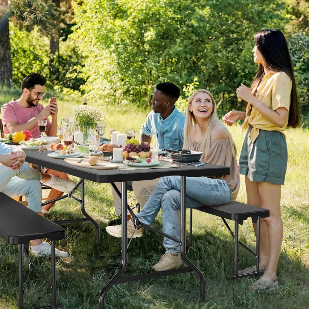 Picnic Table Set with 2 Benches,