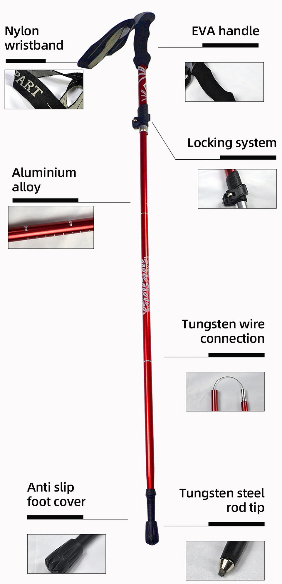 Walking Hiking Stick For Nordic Elderly